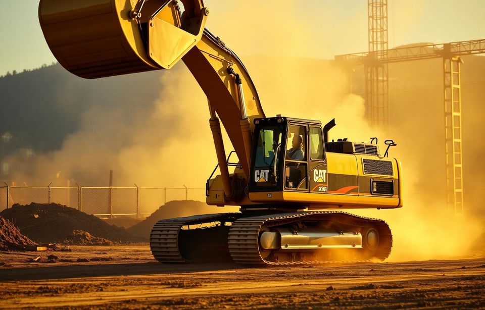 Orange County commercial construction site with equipment